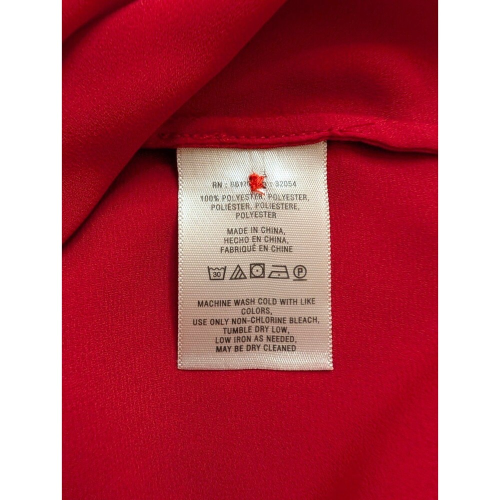 Women's Anthropologie Maeve De Stijl Blouse Long Sleeve Holiday Red Size 6 - Picture 9 of 10